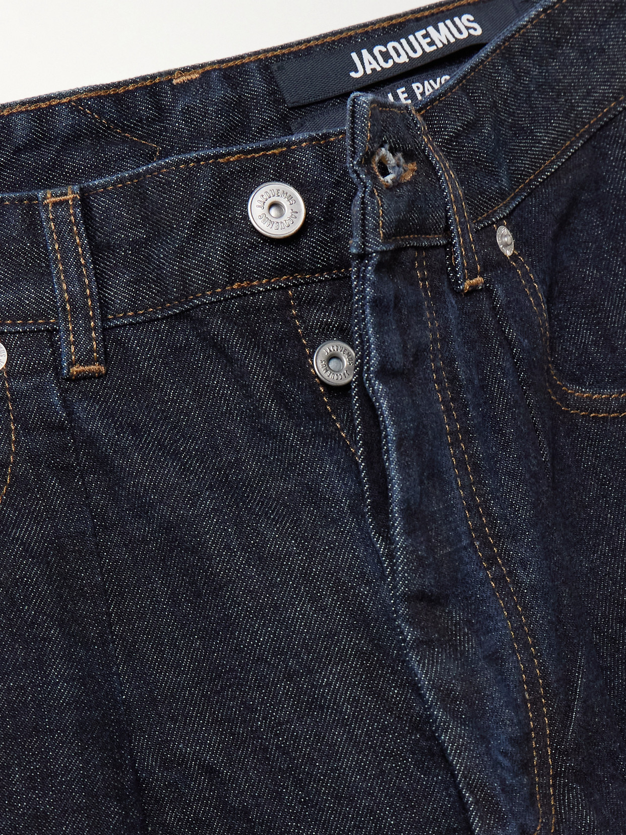 The Ovalo De-nîmes Pleated High-rise Barrel-leg Jeans - Blue