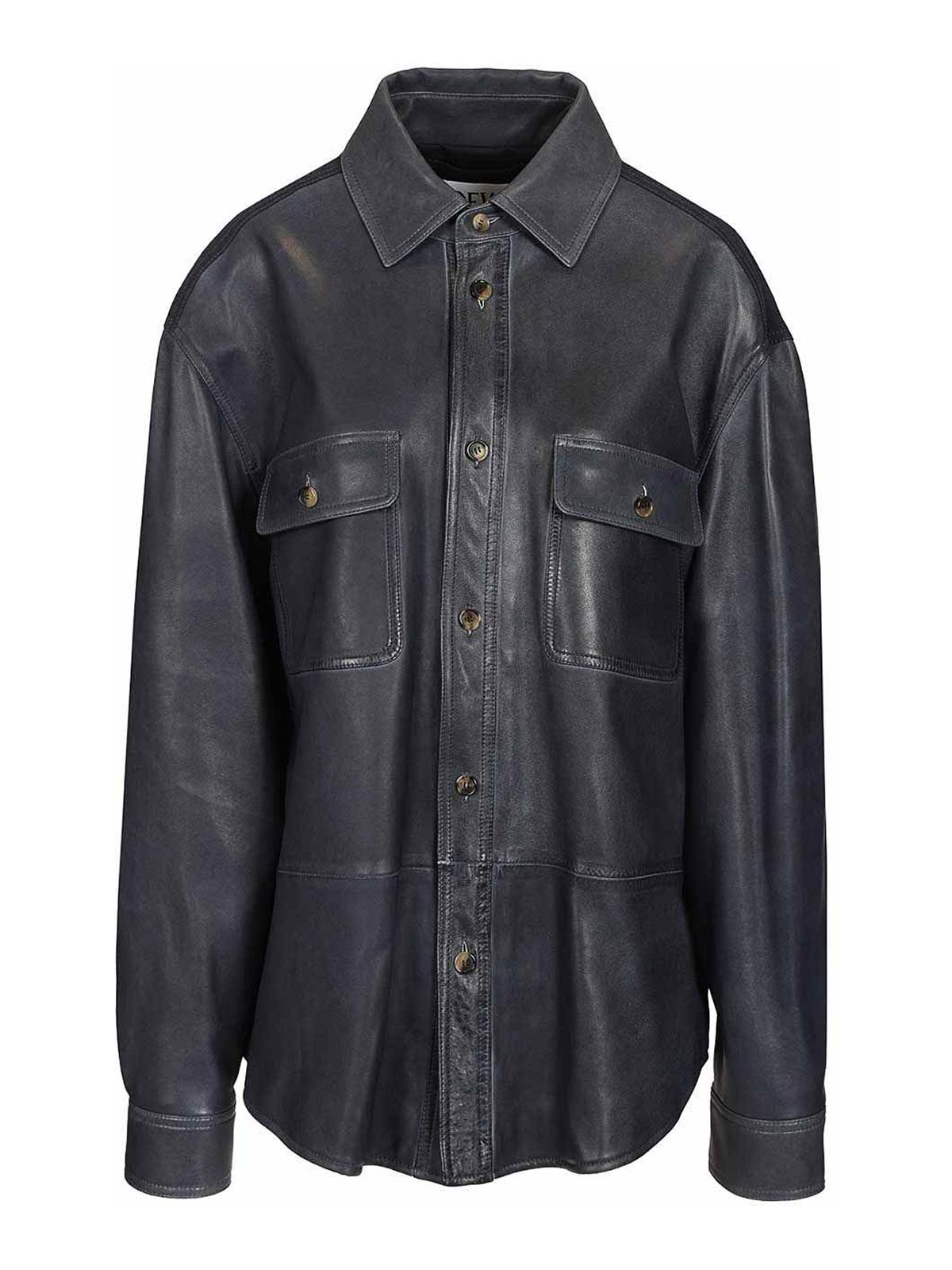 Lambskin And Cotton Overshirt