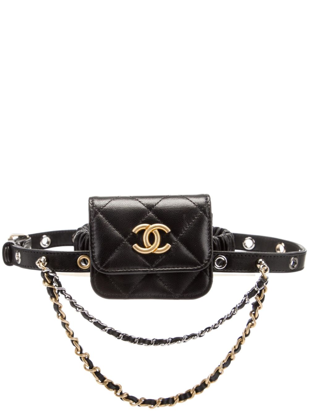 2021 CC diamond-quilted belt bag - Black