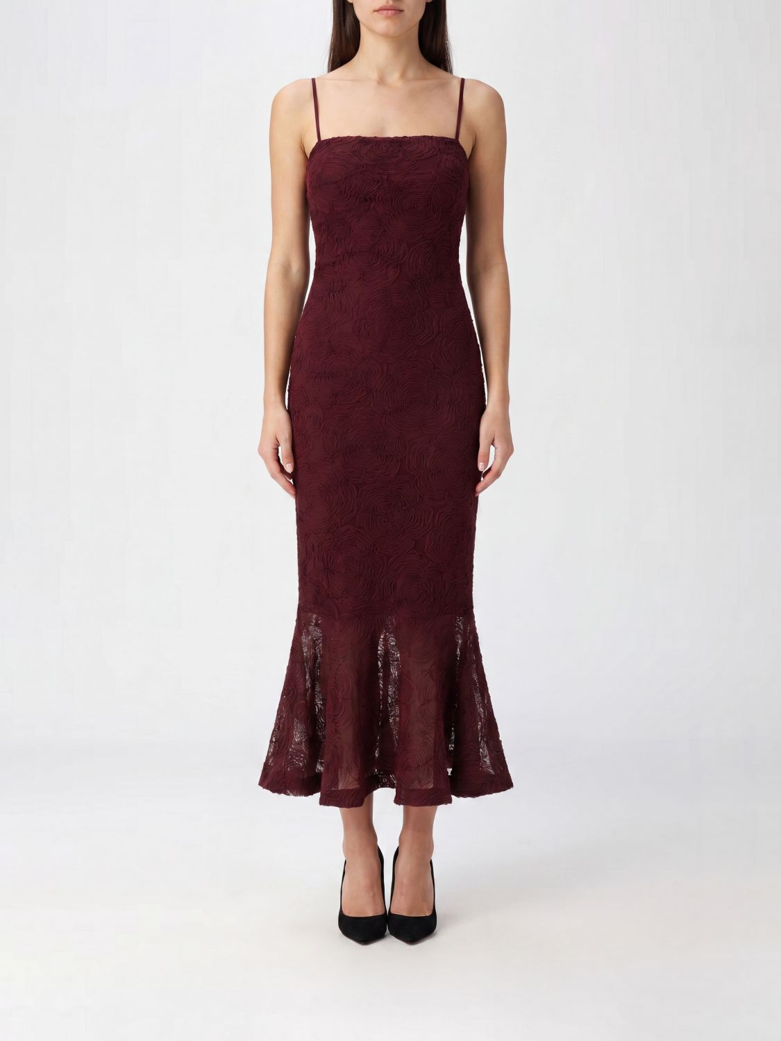 Flower Mesh Flounce Dress