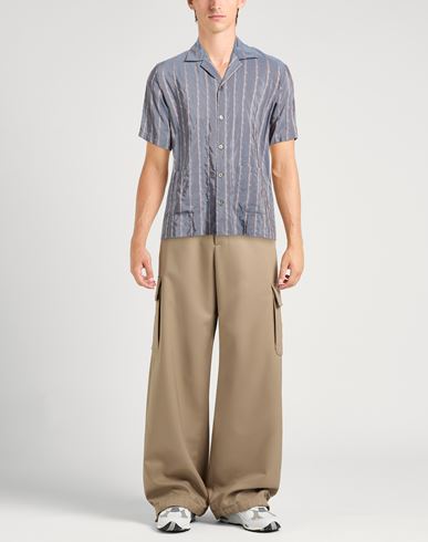 Man Shirt Slate blue Size S Viscose, Cotton, Polyester