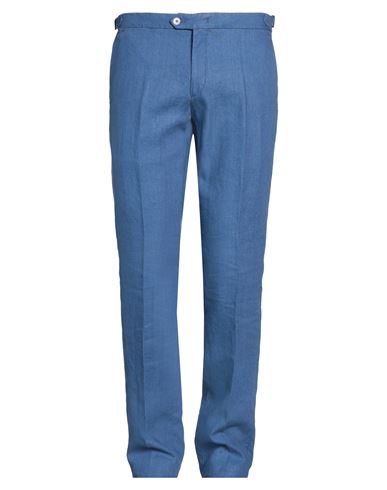 Man Pants Blue Size 36 Linen