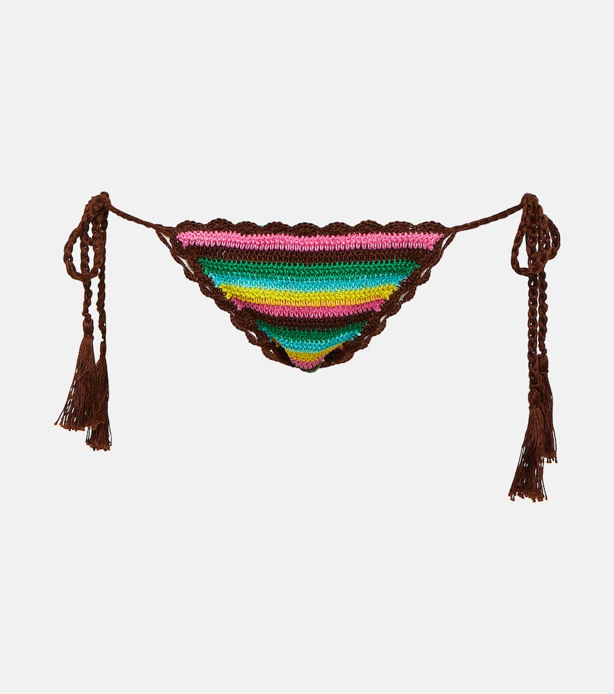Striped crochet bikini bottoms
