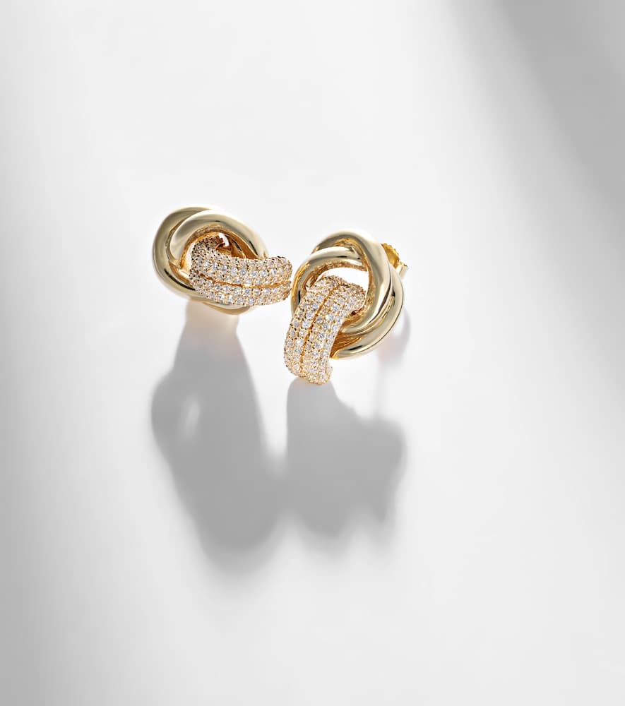 14kt gold earrings with diamonds