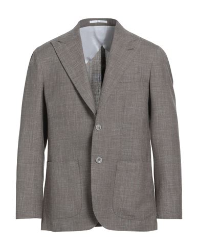 Man Blazer Taupe Size 42 Wool, Silk, Linen