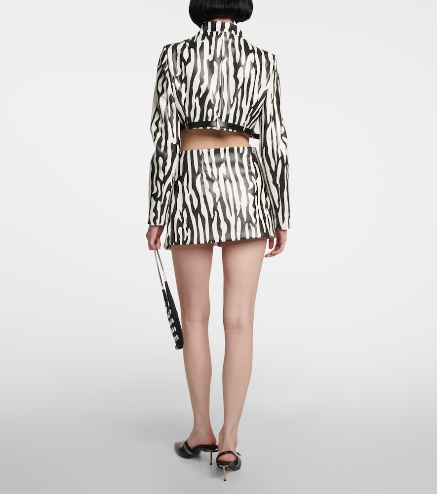 Zebra-print warp miniskirt