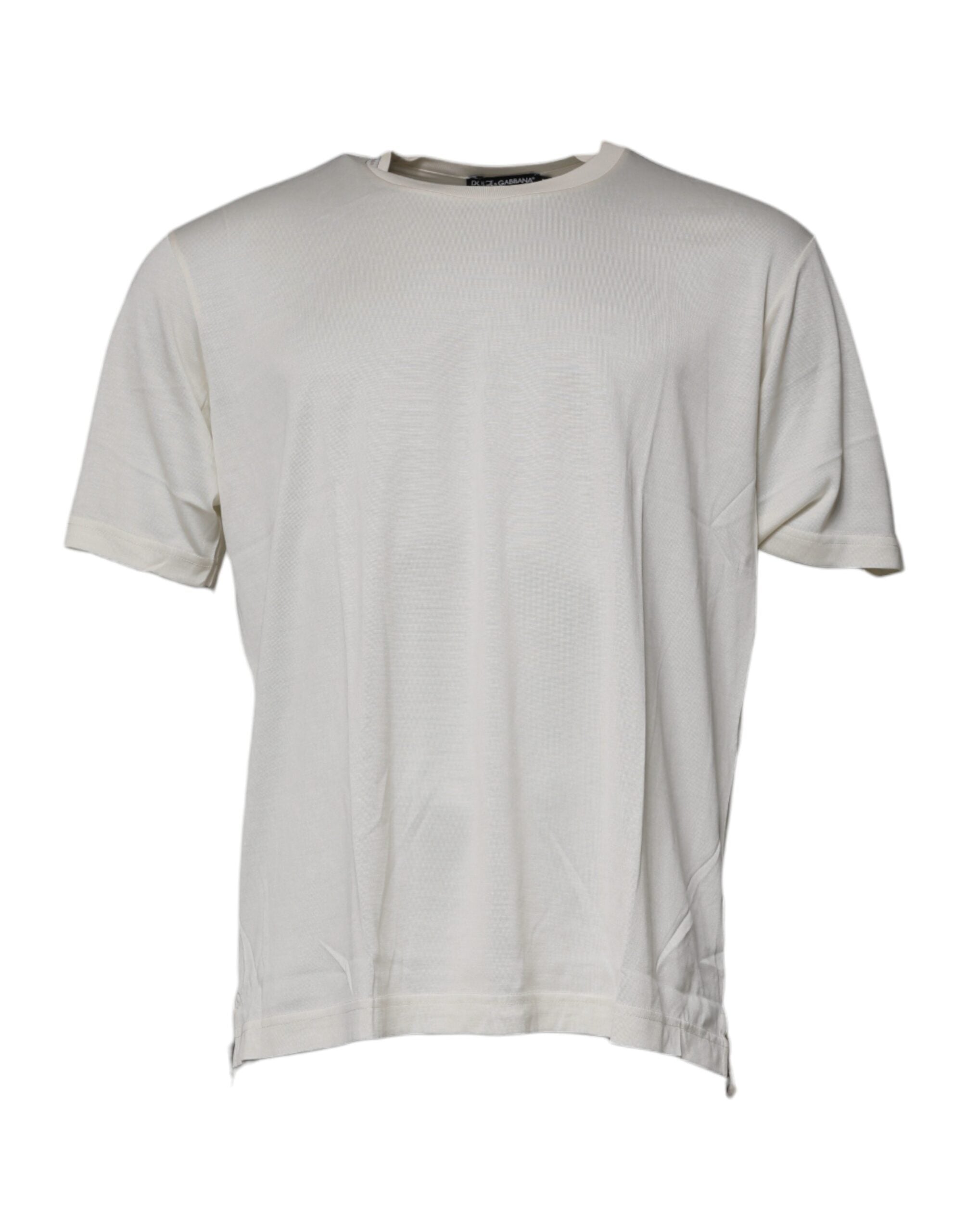 Silk-Cotton Blend T-Shirt — White