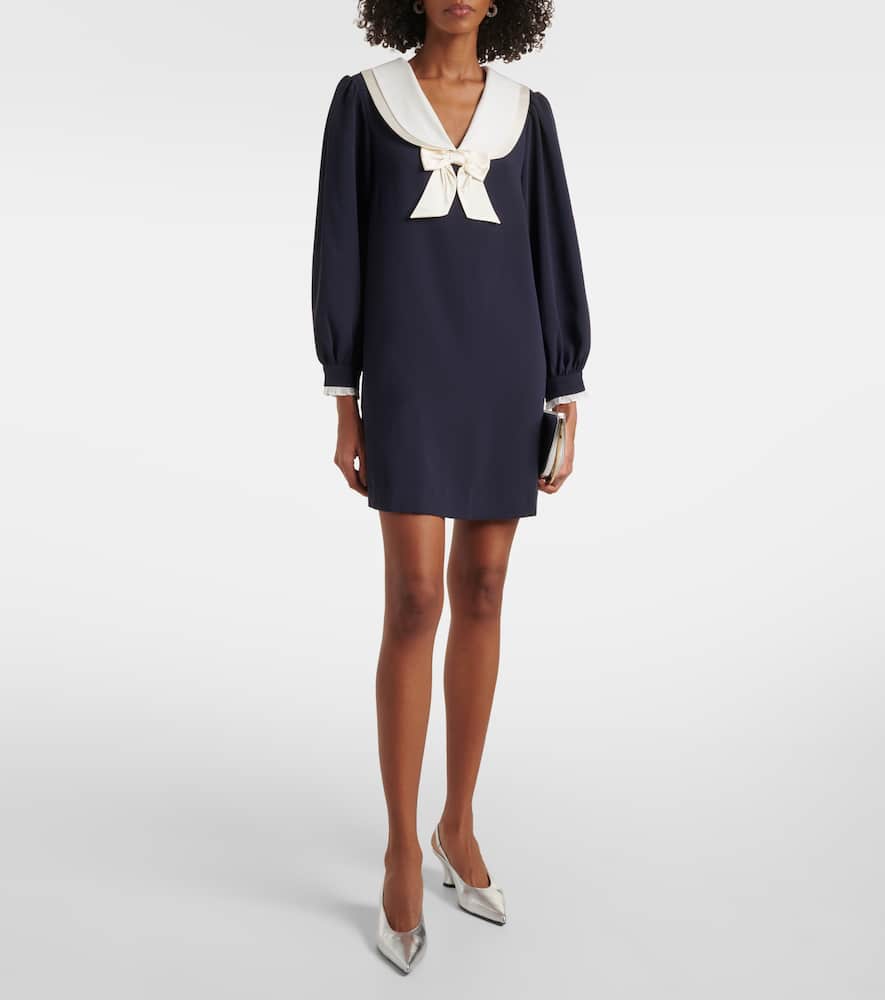 Halina bow-detail minidress