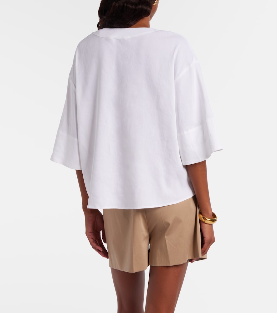 Sospiro linen-blend top