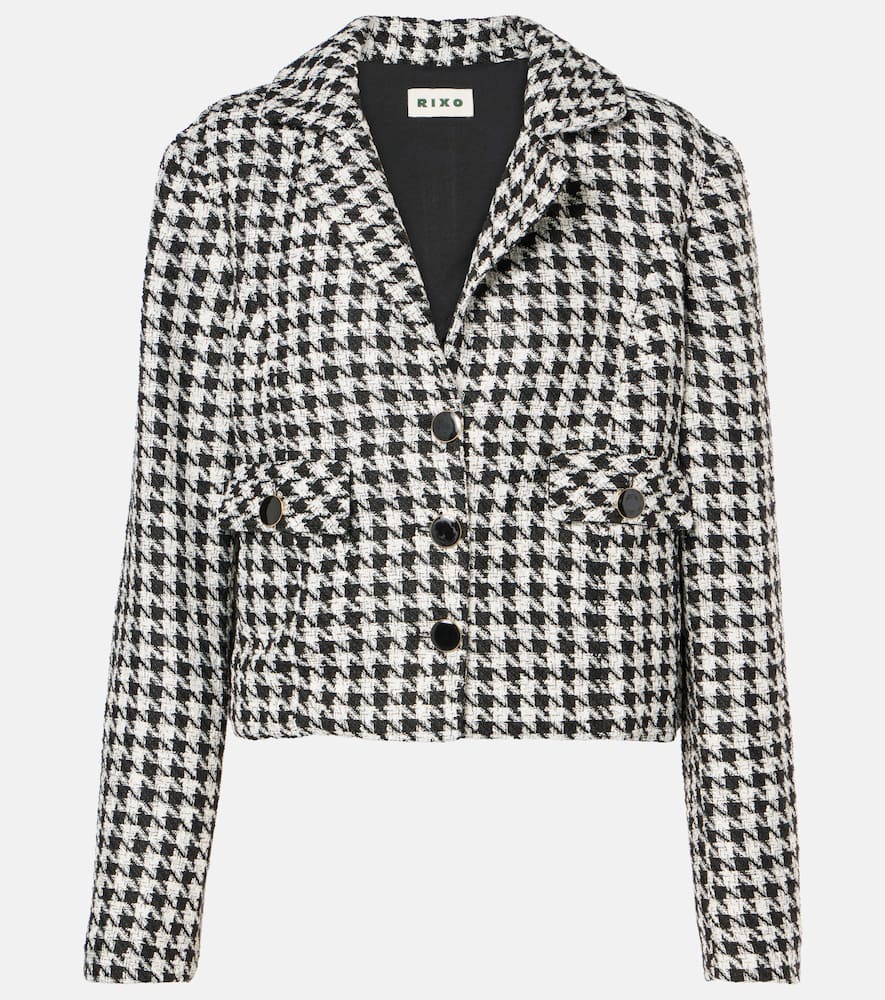 Houndstooth cropped jacket