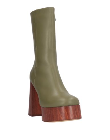 Woman Ankle boots Military green Size 9 Leather