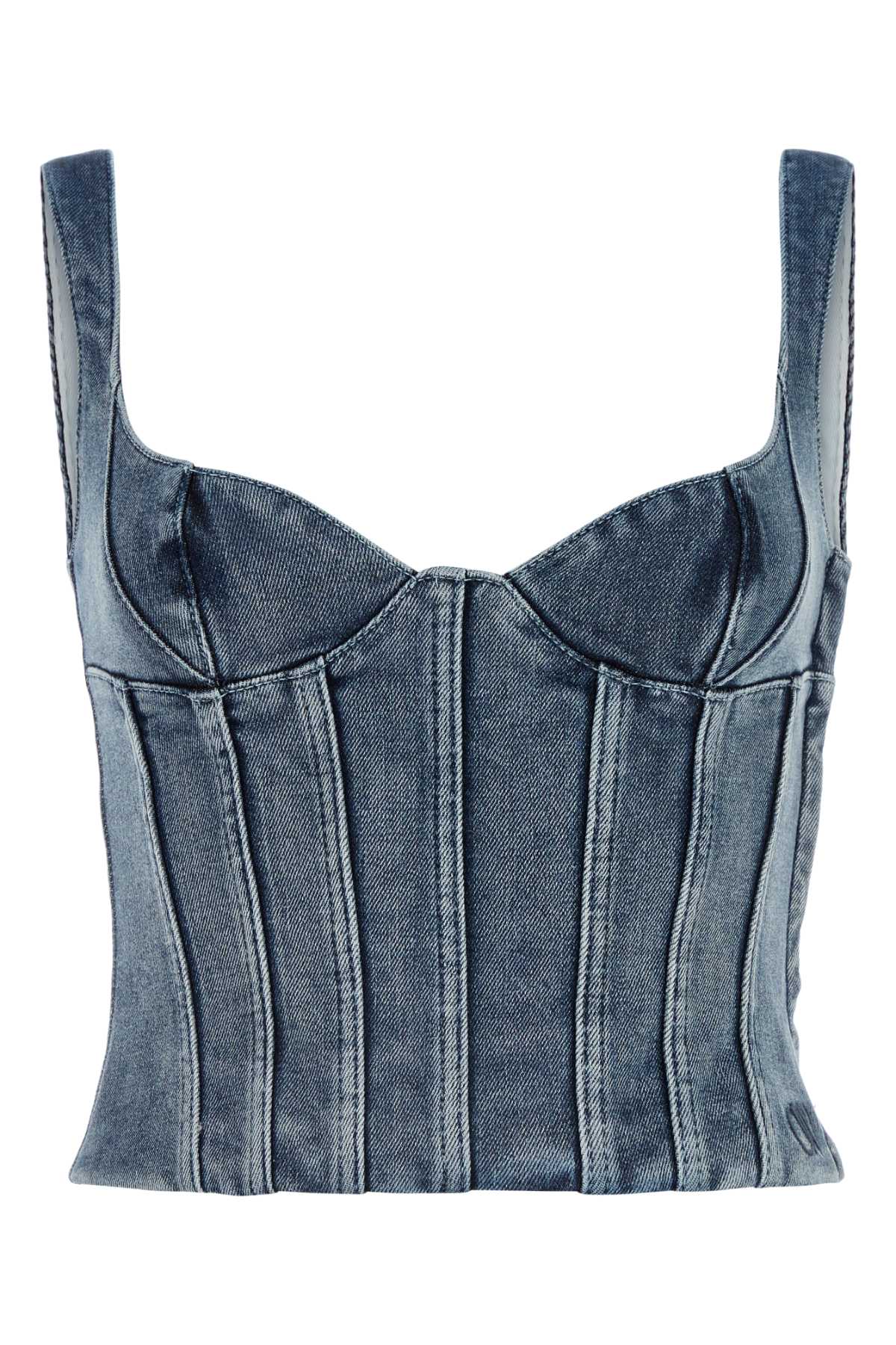 Denim Corset Bodysuit — Blue