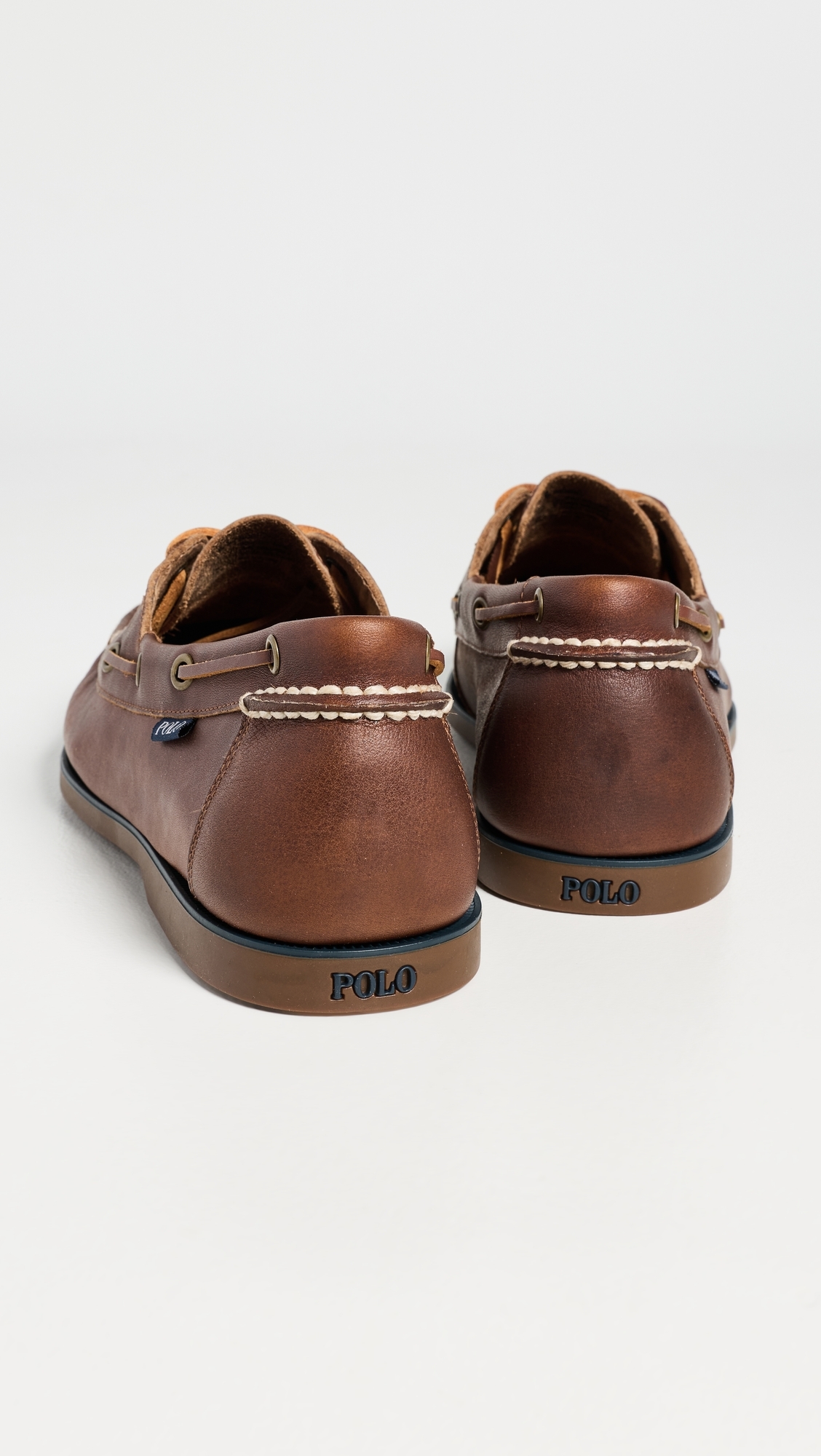 Bienne Tumbled Leather Boat Shoes Tan