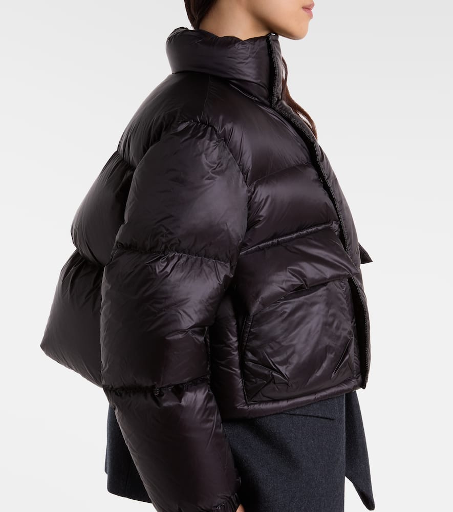 Layered wool down jacket
