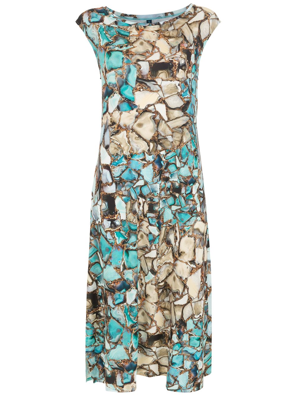 Geode print midi dress - Blue