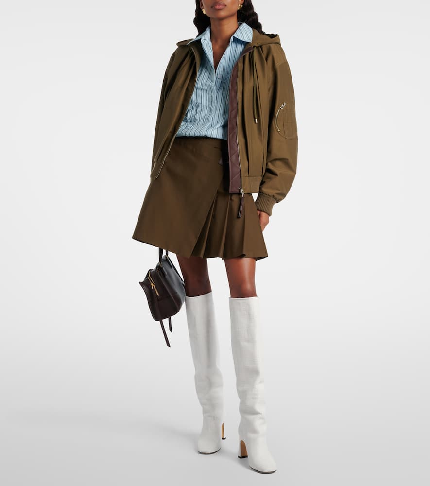 Roberta woven leather knee-high boots