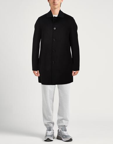 Paltò Fabbrica Man Coat Black Size 40 Wool, Nylon