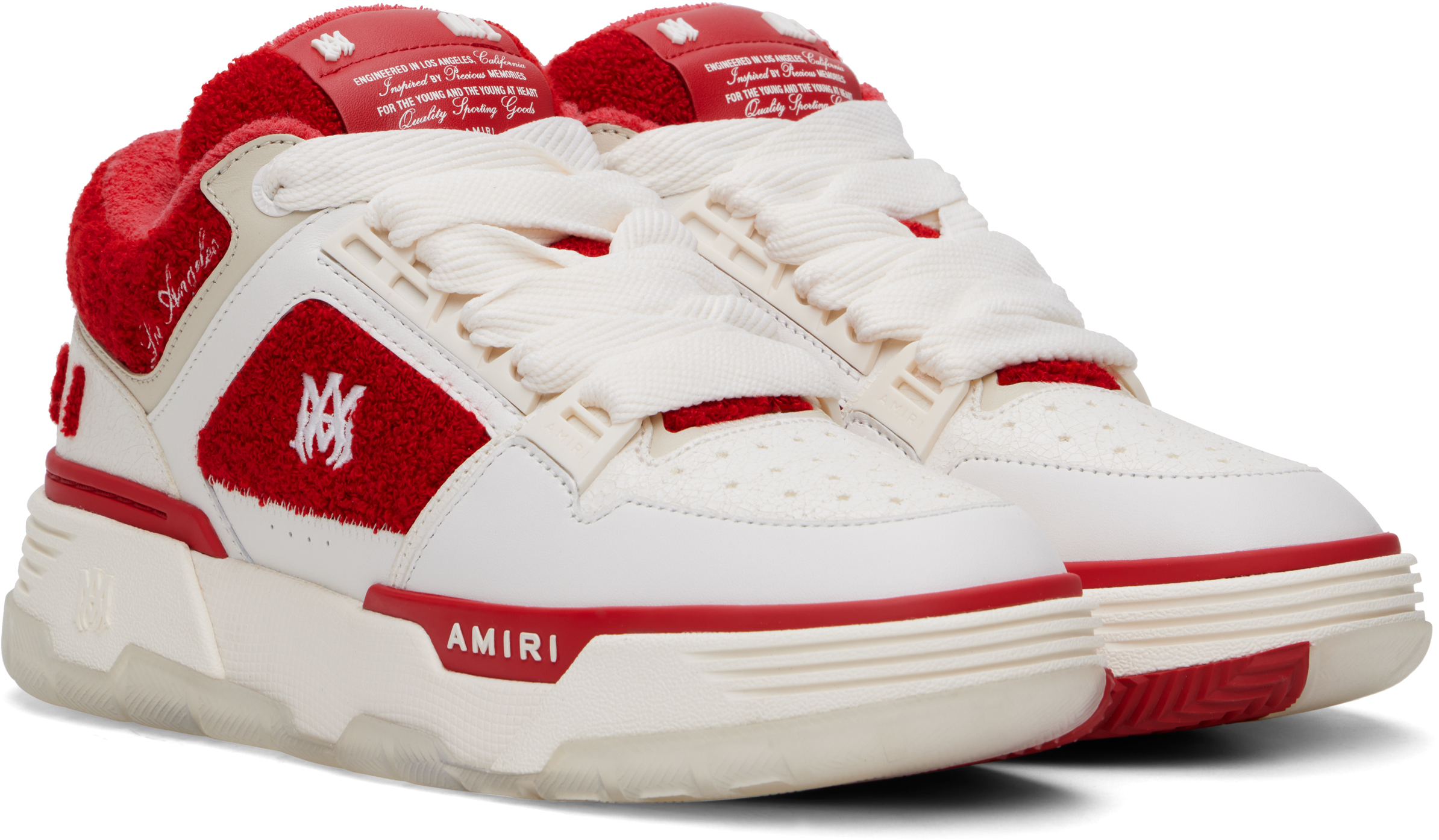 AMIRI White & Red Varsity MA-1 Sneakers
