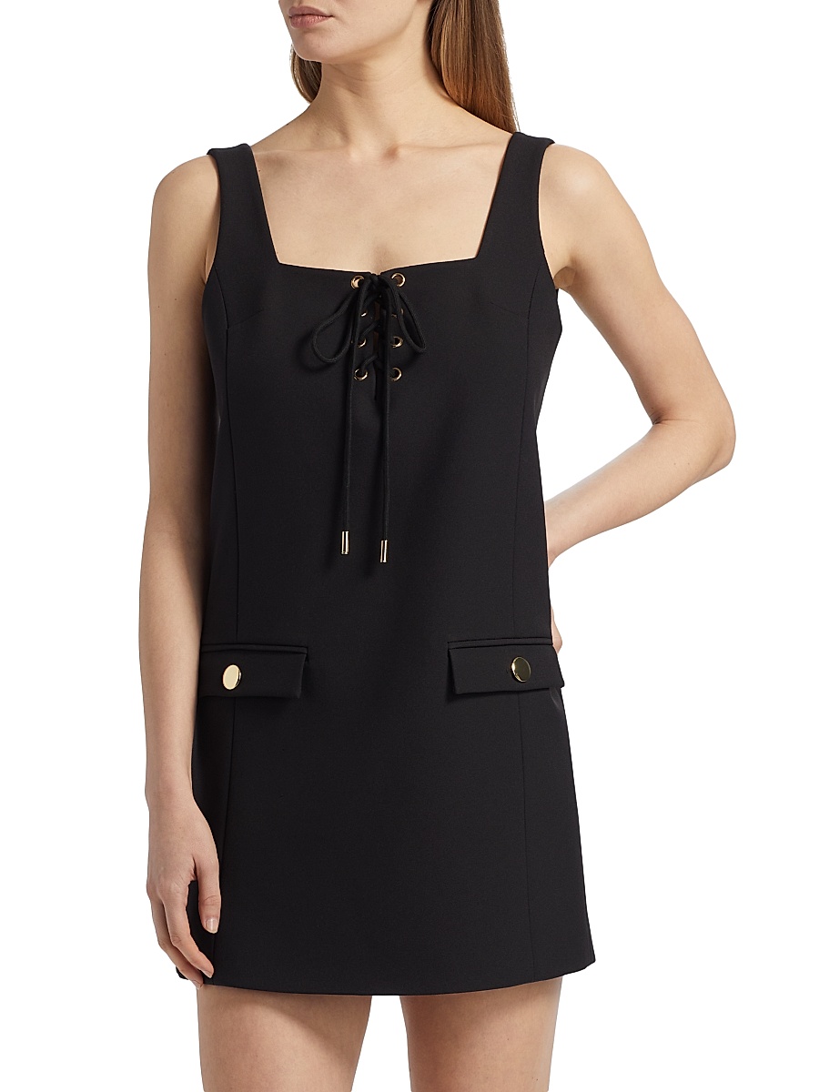 Women's Steffie Cotton-Blend Tie-Front Minidress - Jet