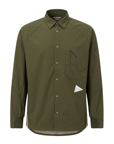 Man Shirt Military green Size L Polyester