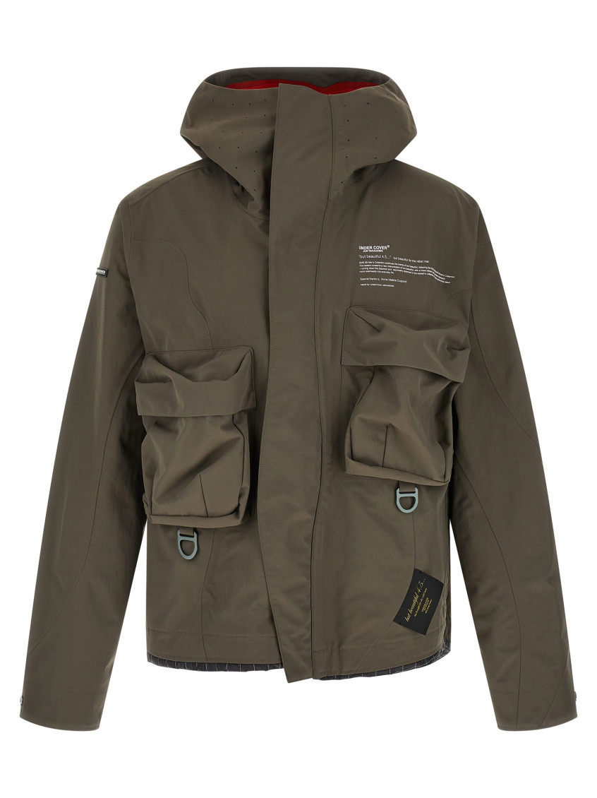 Undercover - hooded parka front and back pocket