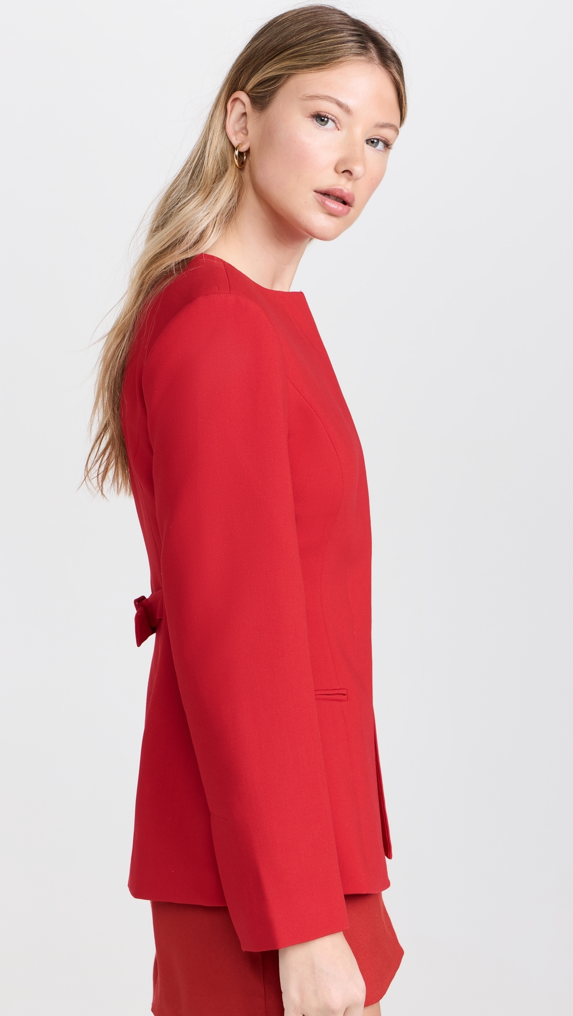 Daphne Long Waisted Blazer Red
