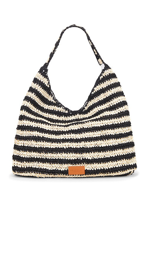 Seafolly bolso tote raffia stripe en color ivory a