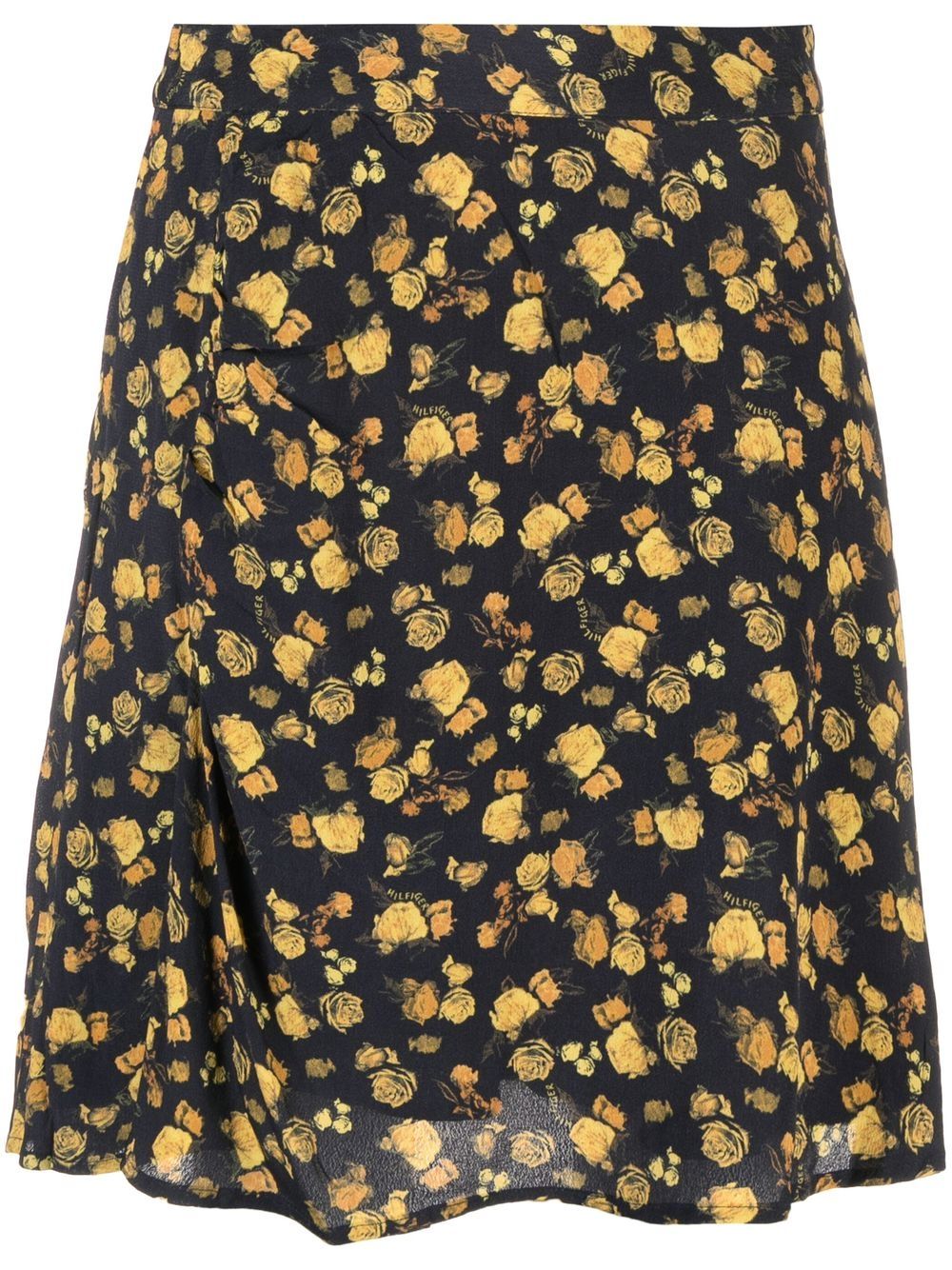 Moss crepe rose short shirt - Blue