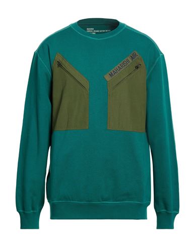 Man Sweatshirt Emerald green Size XL Cotton