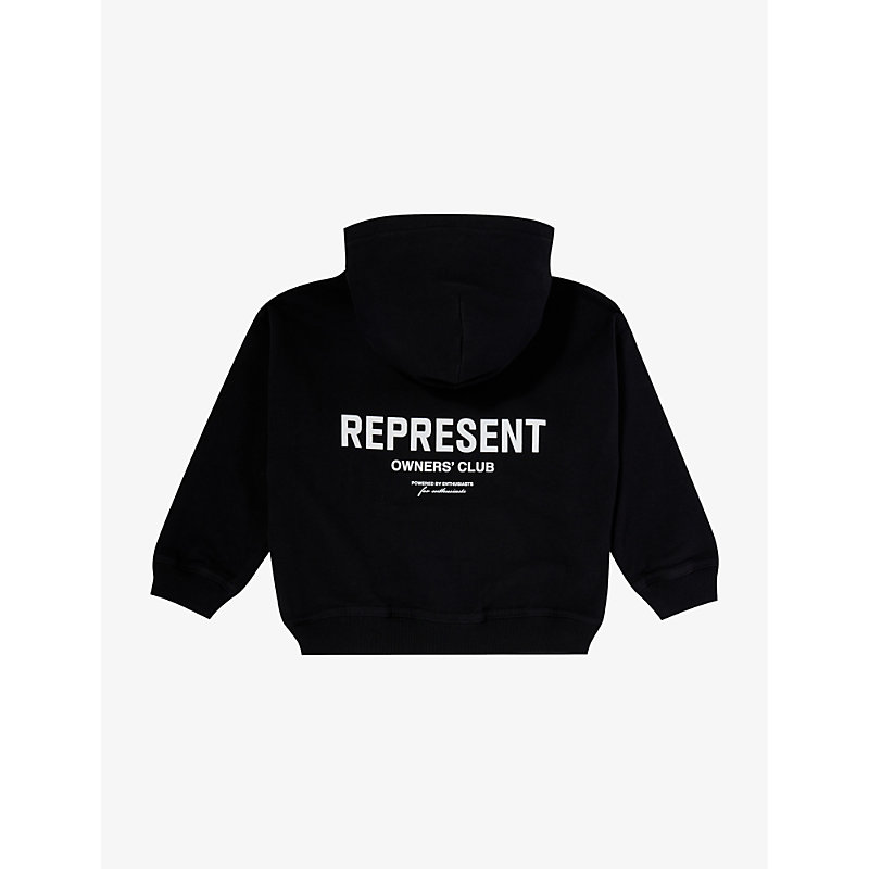 Boys Black Kids Logo-print Cotton-jersey Hoody 