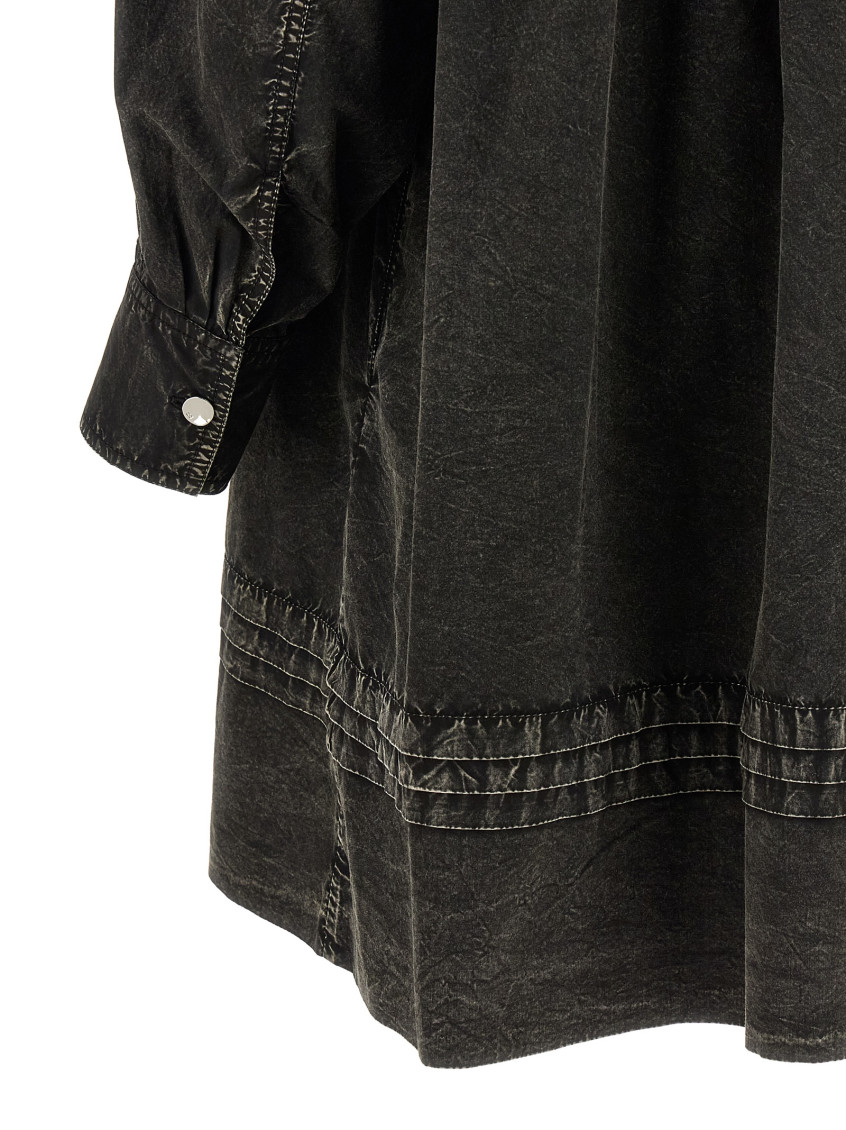 Black Washed Mini Shirt Dresses Black