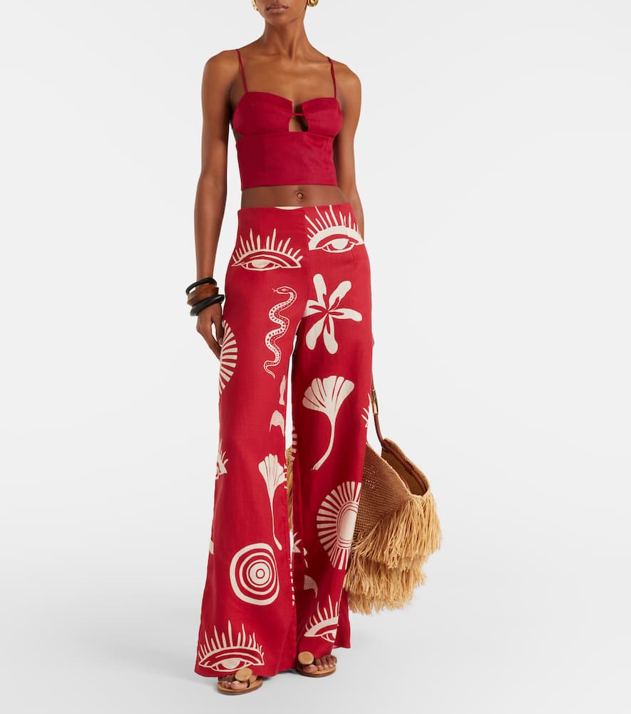 Imperia cutout linen crop top