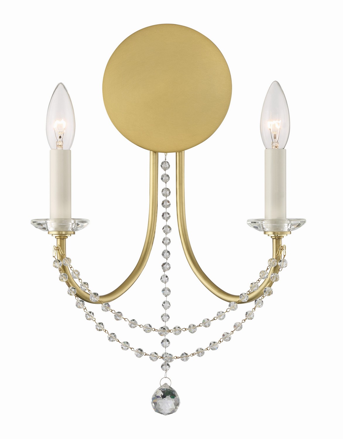 Delilah 2-Light Wall Mount in Aged Bra