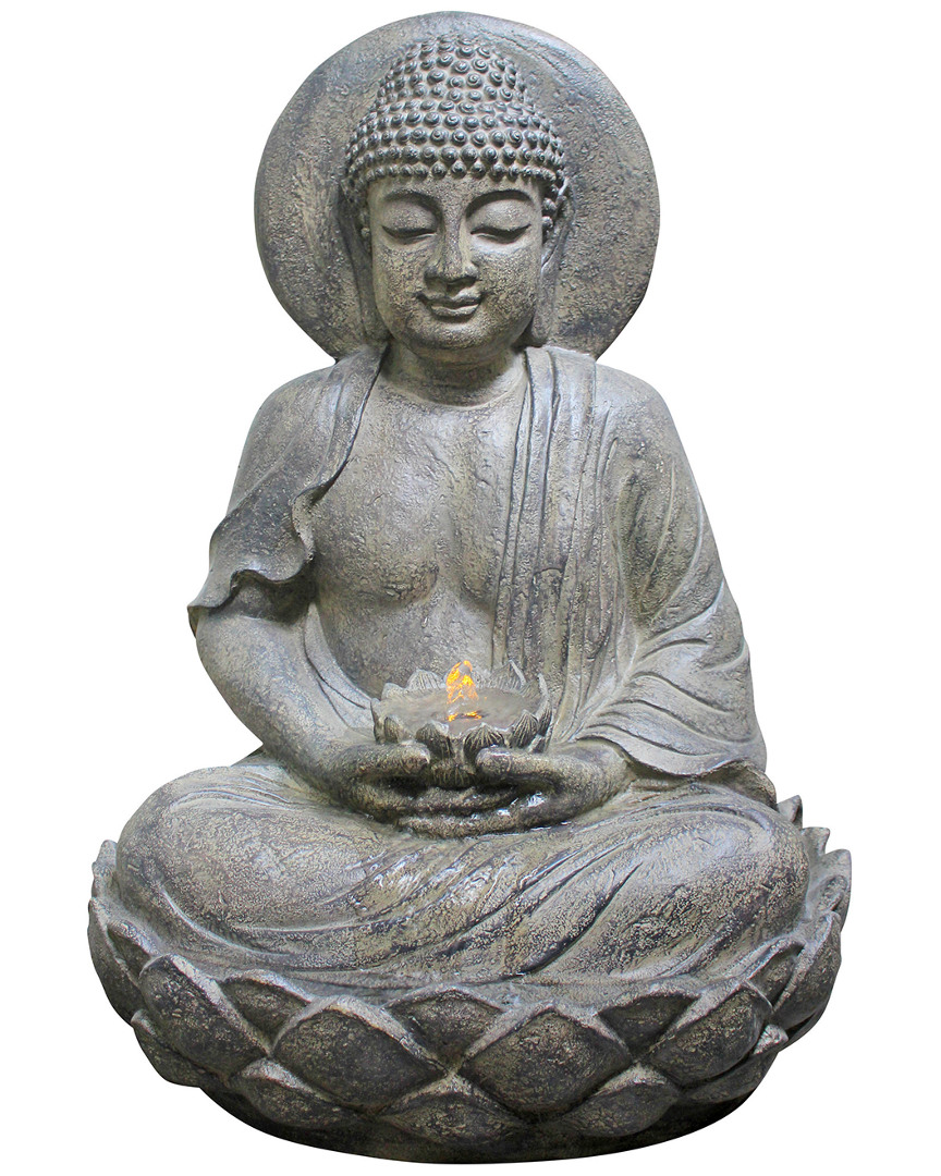 Peaktop Outdoor Buddha Zen Fountain with Led Light
