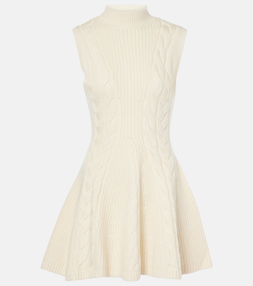 Charade cable-knit wool-blend minidress