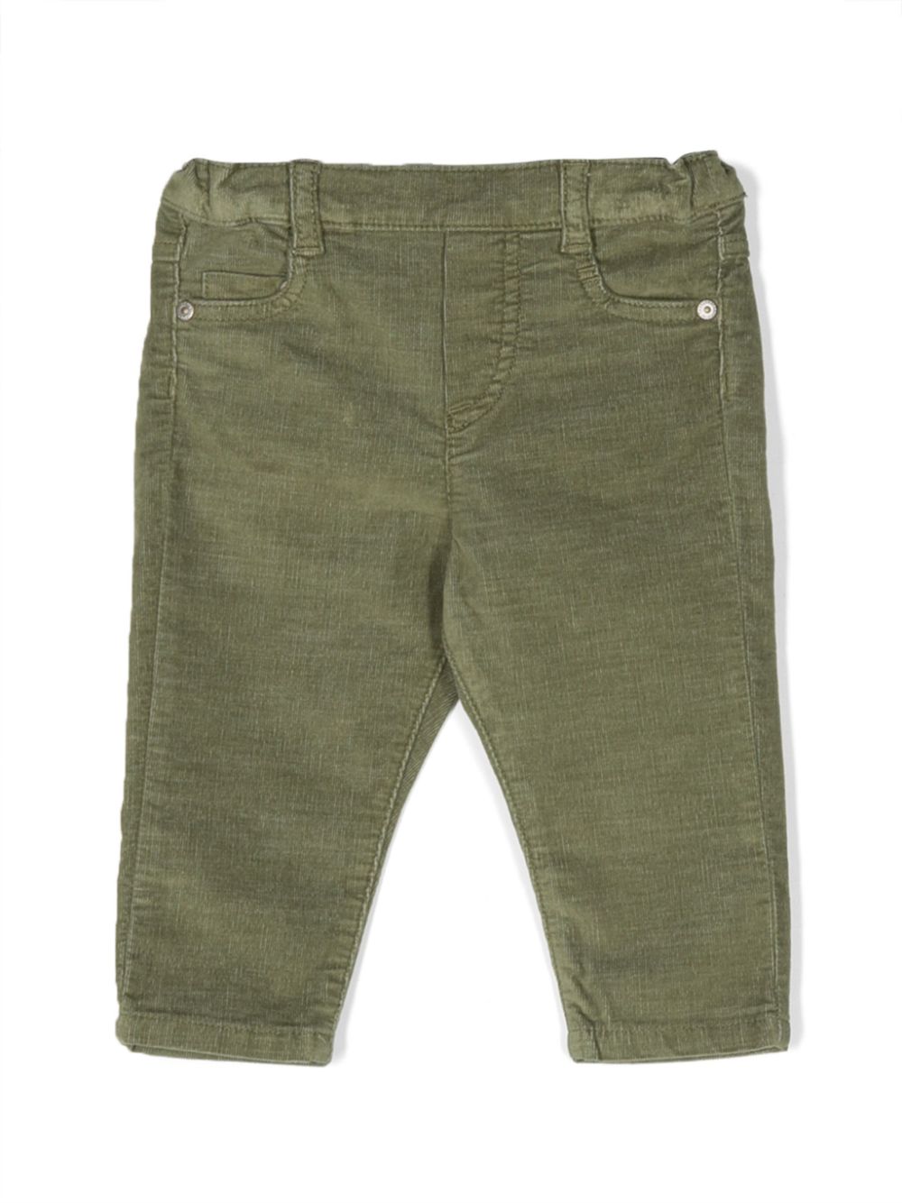 Logo-patch stretch-cotton trousers - Green
