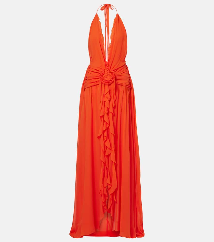 Ruffled georgette gown