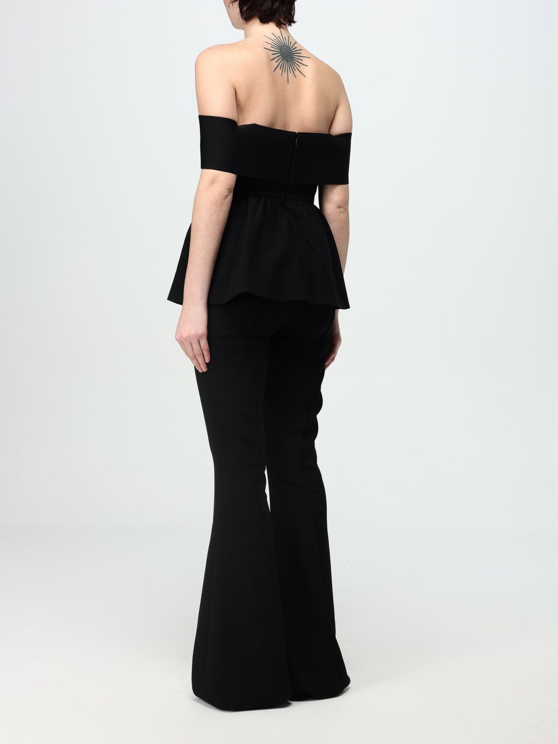 Crepe off-shoulder jumpsuit - Black