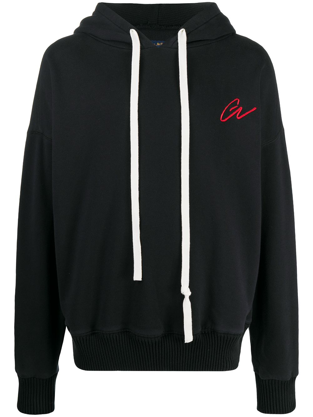 Slouchy logo embroidered hoodie - Blue