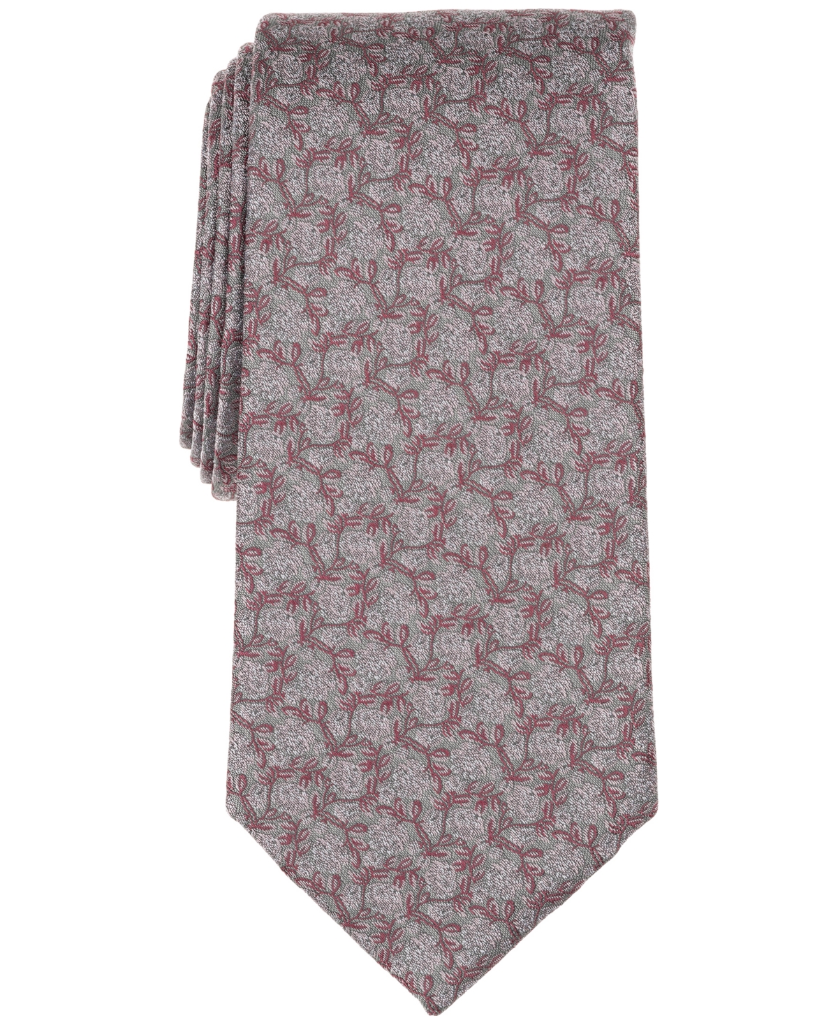 Men's Tolane Floral Print Classic Tie - Charcoal