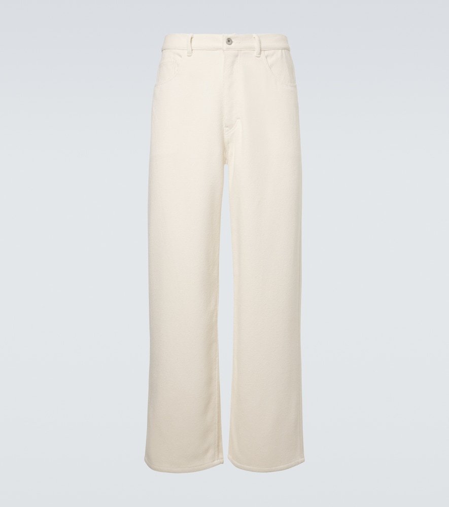Silk denim wide-leg pants