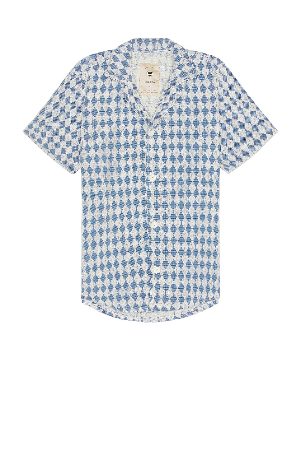 OAS Navy Diamond Cuba Terry Shirt in Blue. -  S also in