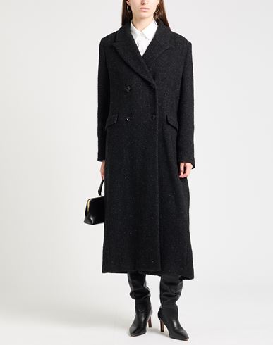 Paltò Woman Coat Black Size 10 Wool, Acrylic, Polyester, Polyamide