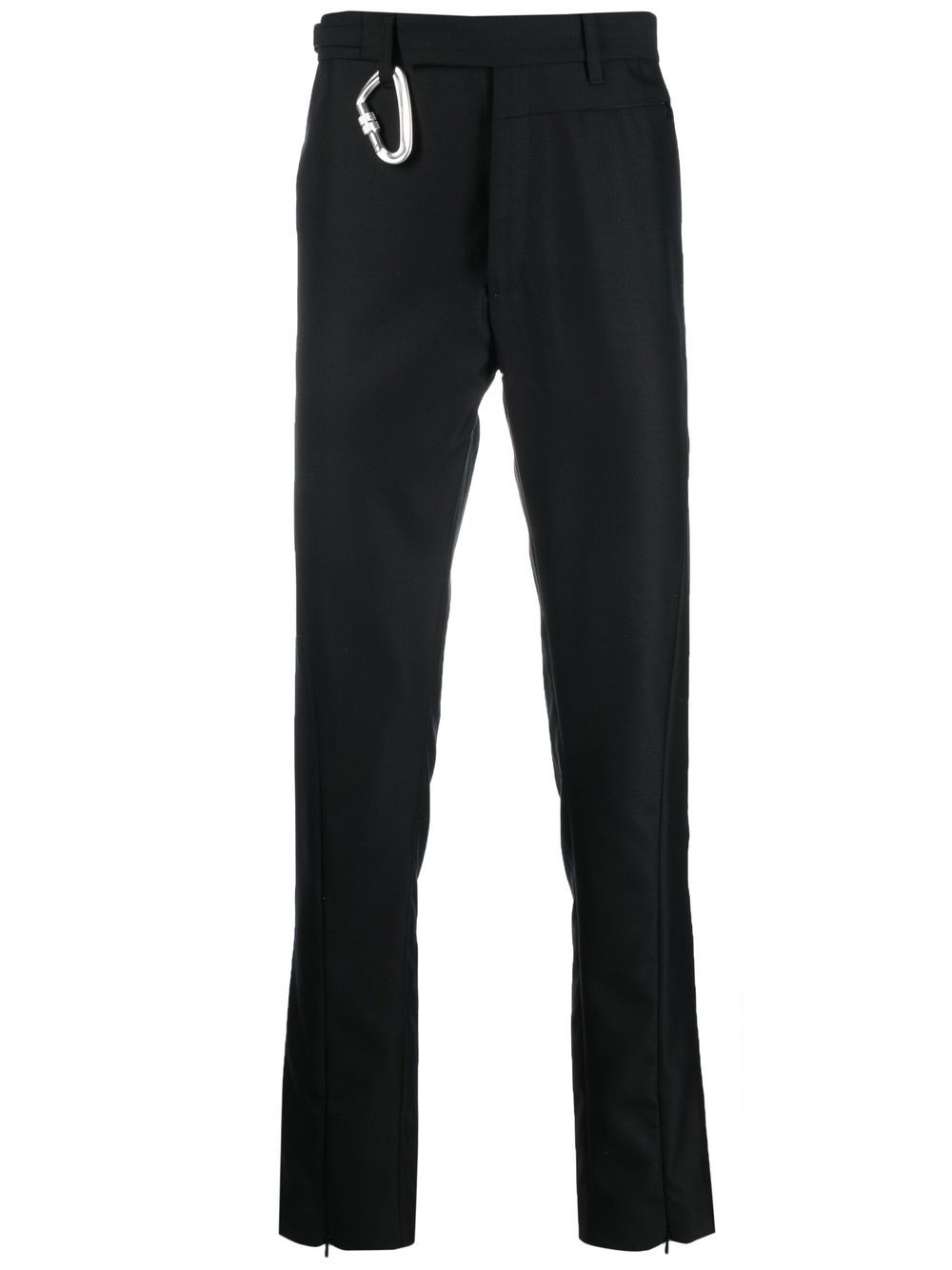Hook-embellished straight chinos - Black