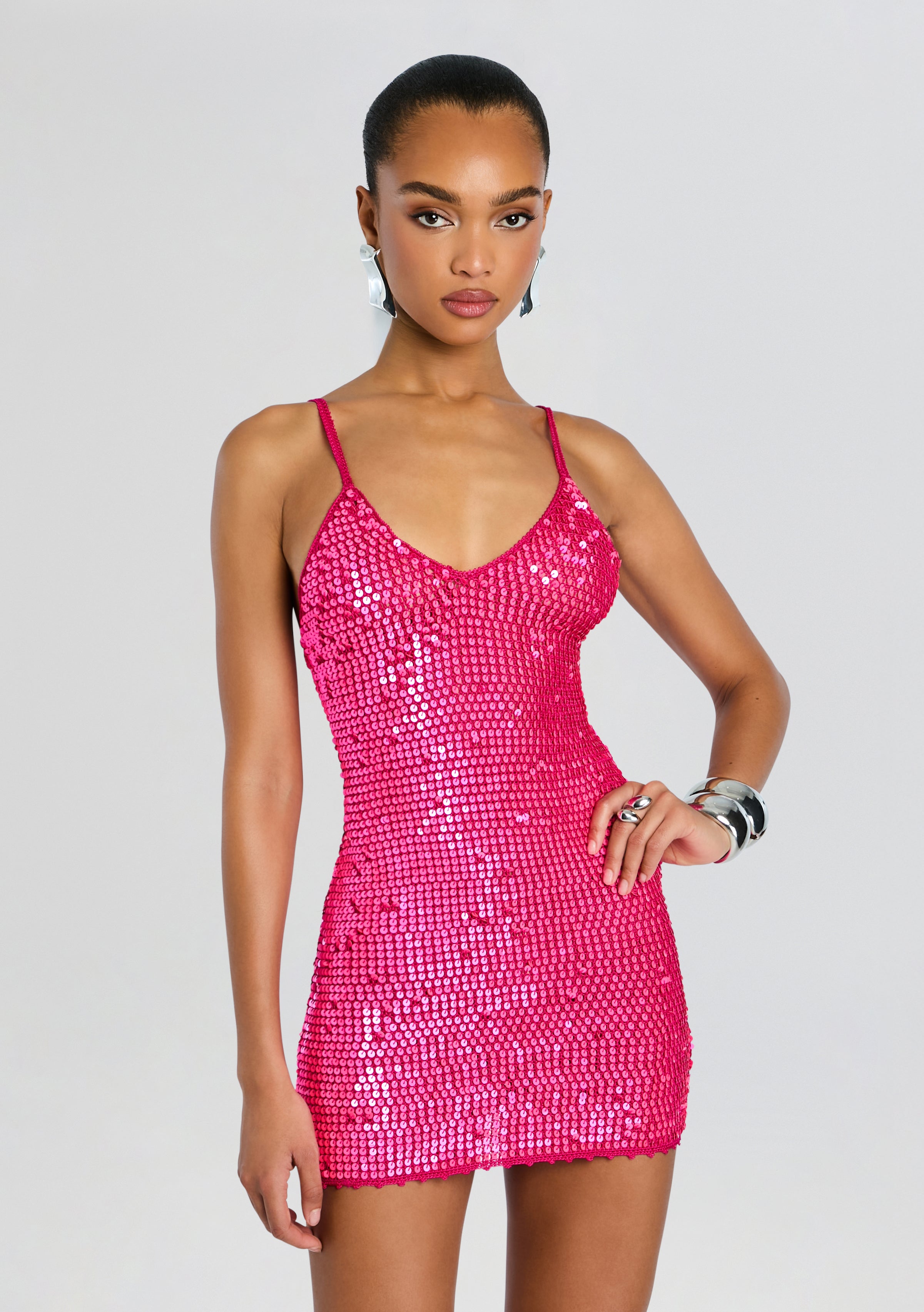 Renata Sequin Crochet Dress