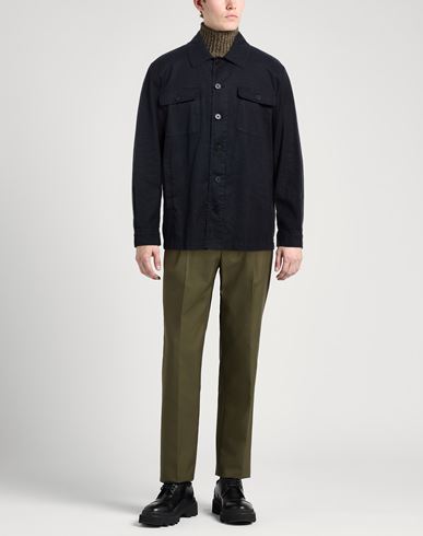 Man Jacket Midnight blue Size 44 Linen, Cotton, Elastane
