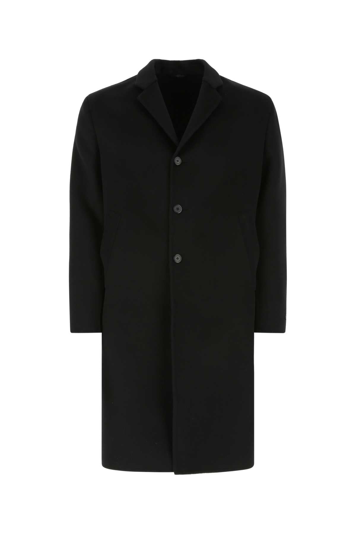 Virgin Wool and Angora Blend Coat — Black