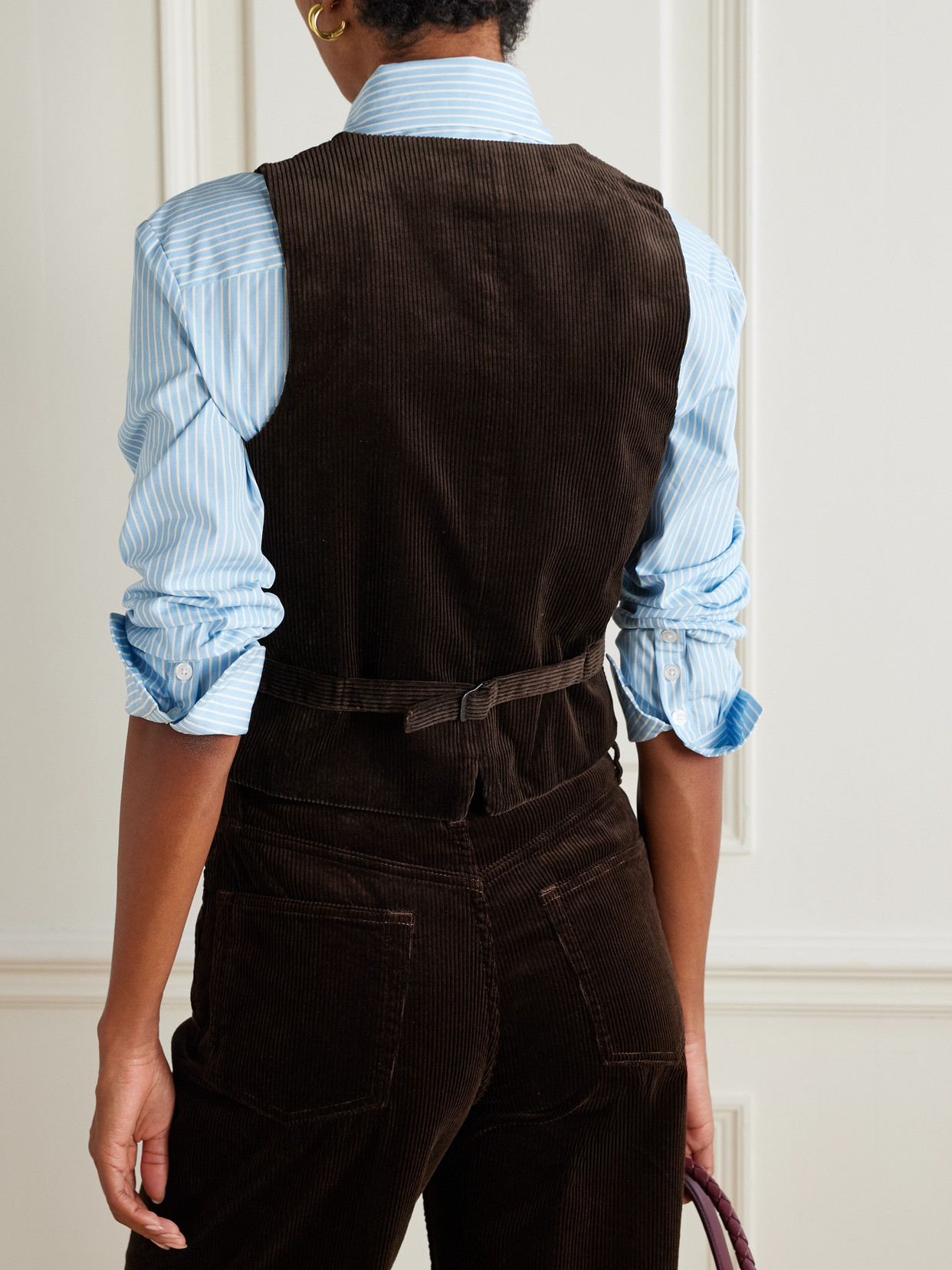Cotton-corduroy Vest - Brown