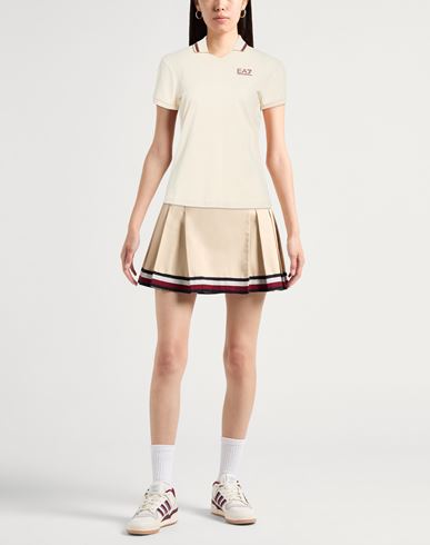 Woman Polo shirt Beige Size S Polyamide, Elastane