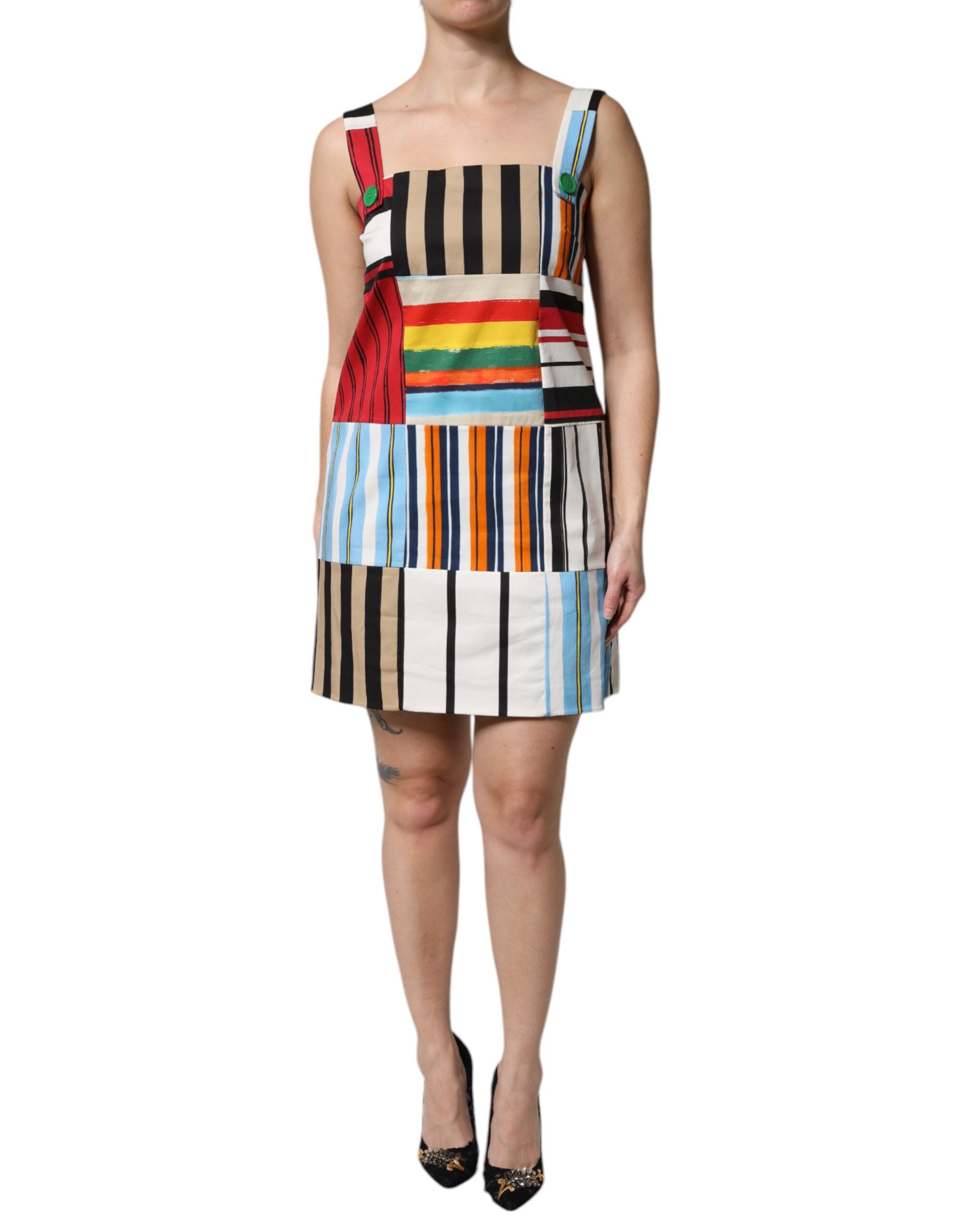 Multicolor Striped Cotton Dress — Multicolor